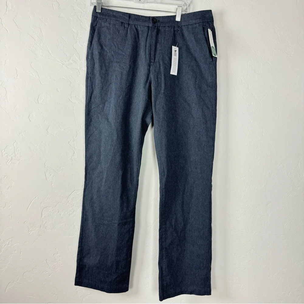 Hawker Rye Dress Pants Heather Marled Essential Wash Straight Fit Chino Blue